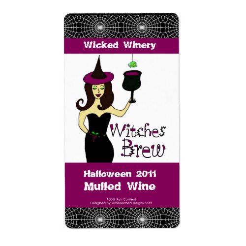 Wine Witch Witches Brew Halloween Wine Labels