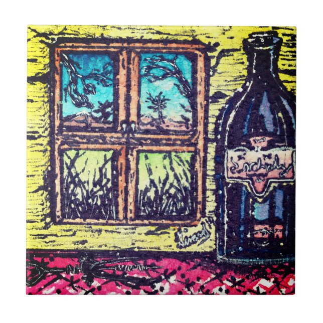 Wine With a View Ceramic Tile (Front)