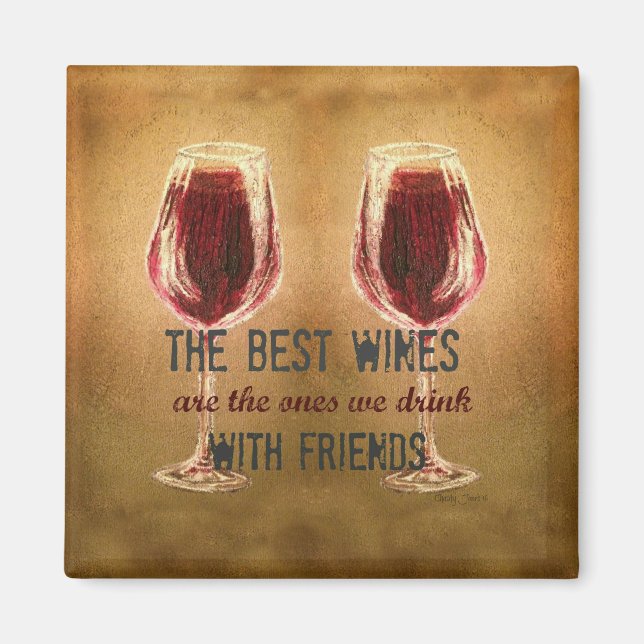 Wine with Friends Magnet (Front)
