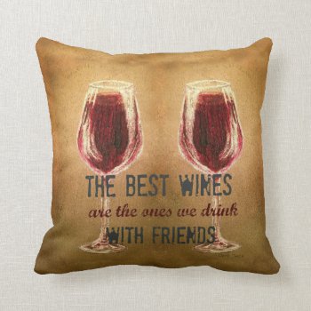 Wine With Friends Pillow by RiggsMiniSchnauzer at Zazzle