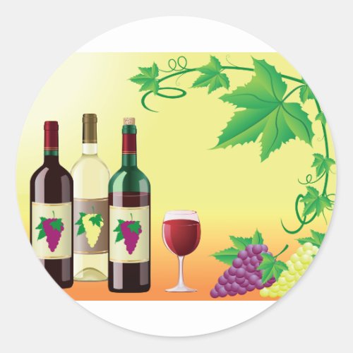 Wine With Grapes Stickers