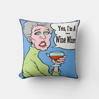 Wine WOMAN Throw Pillow