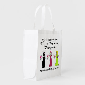 Wine Women Designs Promotional Value Reusable Grocery Bag