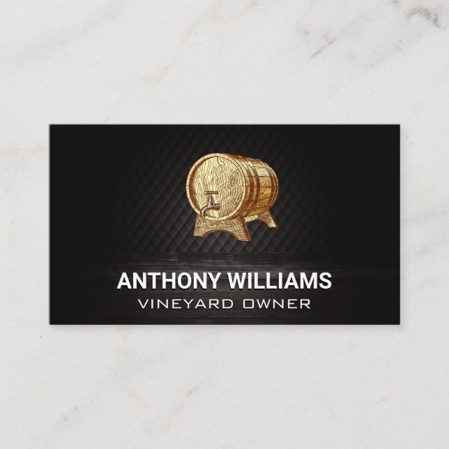 Wine Wood Barrel Business Card (Front)