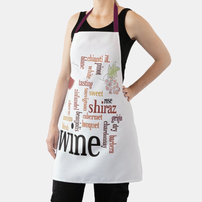 Wine Word Cloud Design Apron (Insitu)