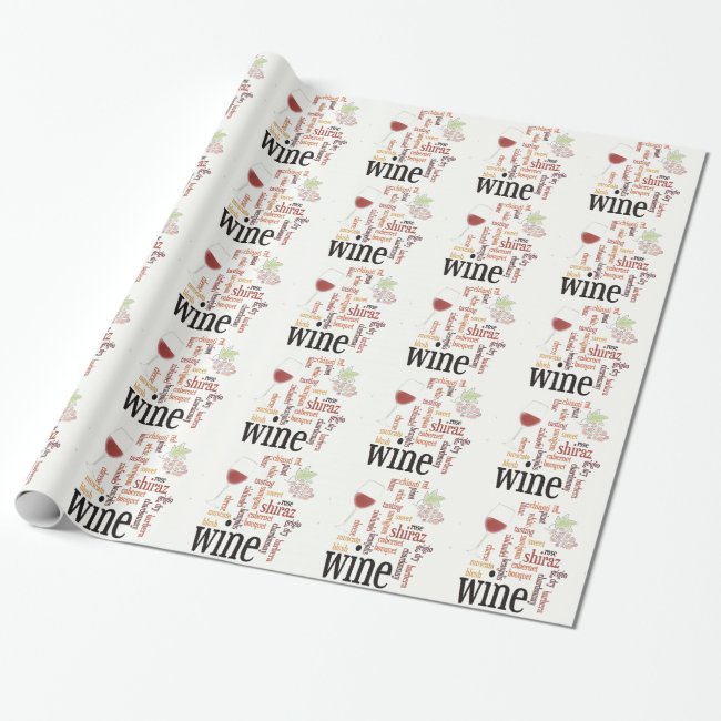 Wine Word Cloud Wrapping Paper