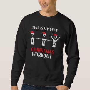 Wine Workout Gym Christmas Corkscrew Sparkling Win Sweatshirt