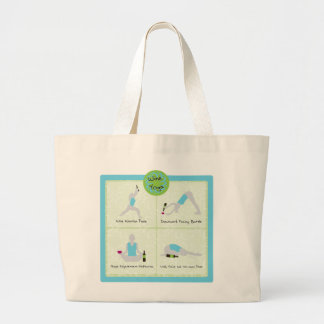 Wine Yoga Poses Large Tote Bag