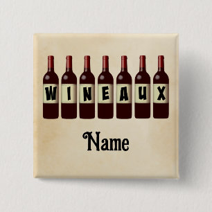 Wineaux Red Wine Bottles Lined Up Customized Button