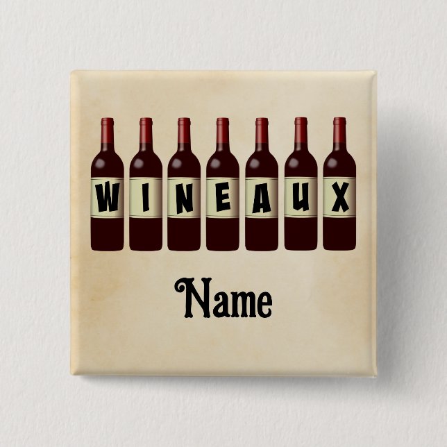 Wineaux Red Wine Bottles Lined Up Customized Button (Front)