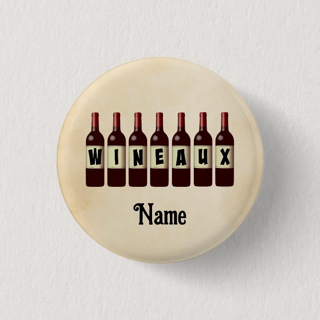 Wineaux Red Wine Bottles Lined Up Customized Button (Front)