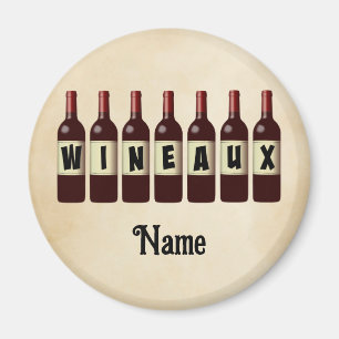 Wineaux Red Wine Bottles Lined Up Customized Magnet