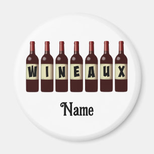 Wineaux Red Wine Bottles Lined Up Customized Magnet