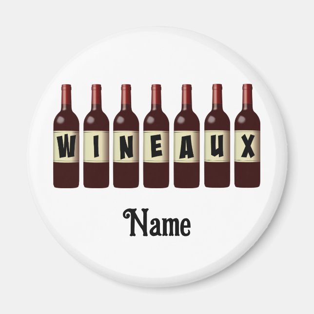 Wineaux Red Wine Bottles Lined Up Customized Magnet (Front)