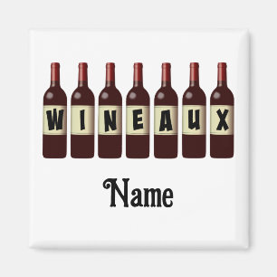 Wineaux Red Wine Bottles Lined Up Customized Magnet