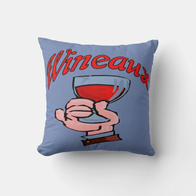 WINEAUX, WINE GLASS THROW PILLOW (Front)