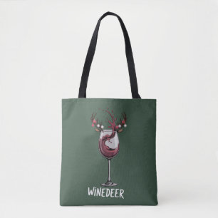Winedeer Funny Couples Christmas Matching Holiday  Tote Bag