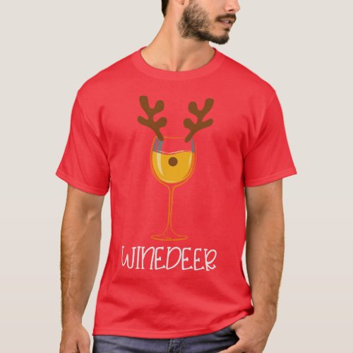 Winedeer funny Wine Lover Christmas gift T_Shirt