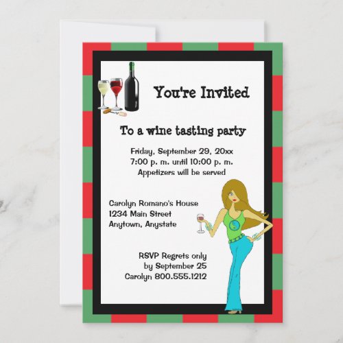 WineDiva Wine Tasting Party Custom Invites