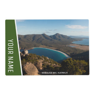 Wineglass Bay Australia Tasmania, Green Photo Placemat