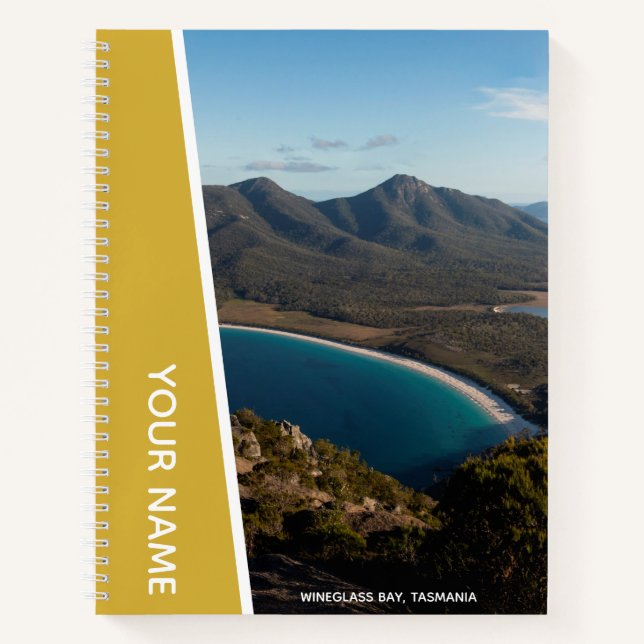 Wineglass Bay, Tasmania, Australia, Gold Notebook (Front)