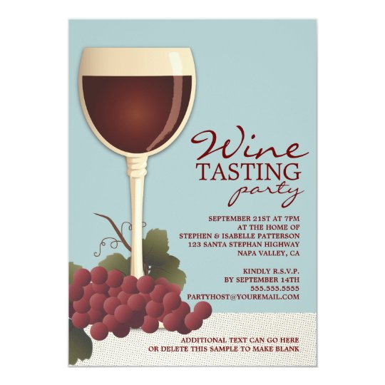 wineglass grapes wine tasting party invitation zazzle com