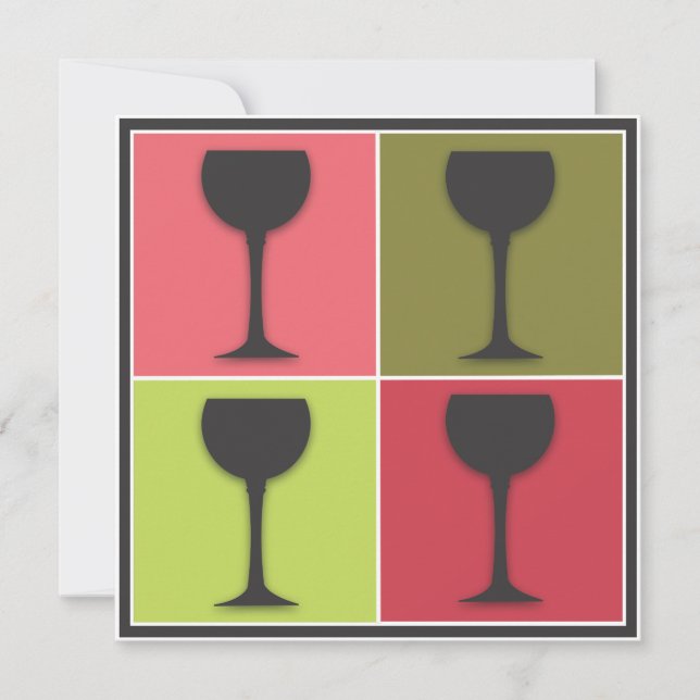 Wineglass Pop Art Wine Tasting Party Invitation (Front)