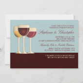 Wineglass Selection Couples Wedding Shower in Teal Invitation (Back)