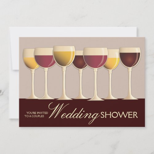 Wineglass Selection Couples Wedding Shower Personalized Announcement