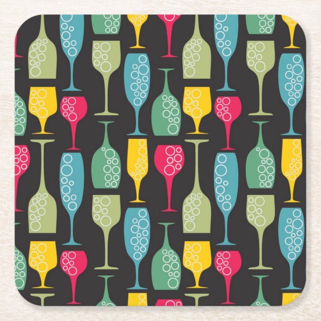 Wineglass Square Paper Coaster (Front)