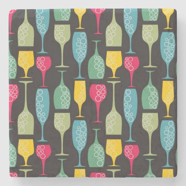 Wineglass Stone Coaster (Front)