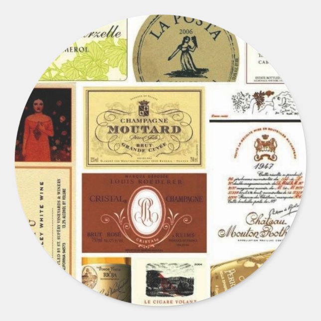winelabel-inspiration classic round sticker (Front)