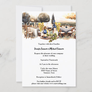 Winery al fresco tables fall autumn vineyard invitation
