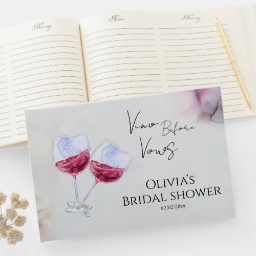 Winery bridal shower  guest book