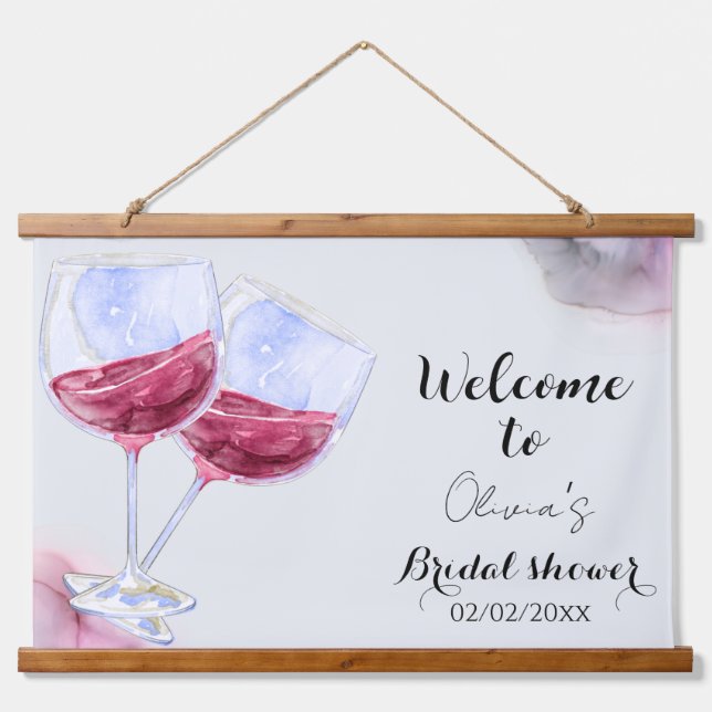 Winery bridal shower  hanging tapestry (Front)