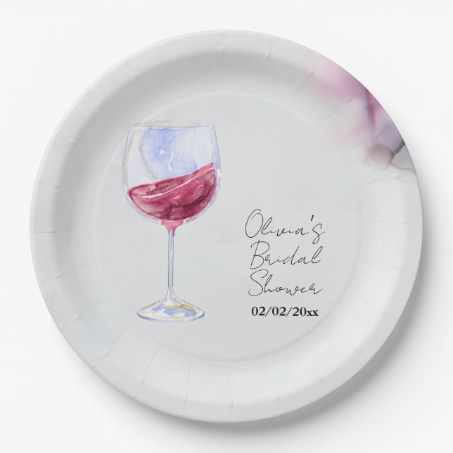 Winery bridal shower  paper plates (Front)