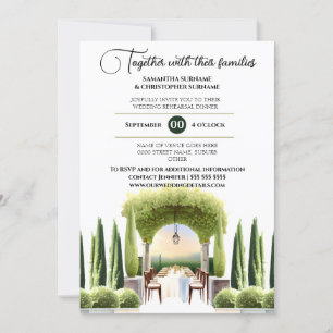 Winery dinner rehearsal Italian al fresco dining Invitation