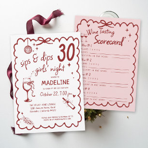 Winery Girls Night Out Wine Tasting 30th Birthday Invitation