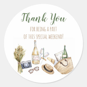 Winery Girls Weekend Bachelorette Classic Round Sticker