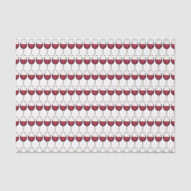 Winery Glass Bottle Red Wine Bar Print Pattern Tissue Paper (Front)