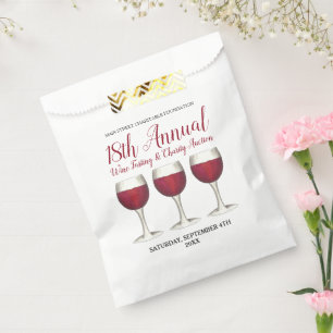 Winery Glass Bottle Red Wine Tasting Vineyard Favor Bag