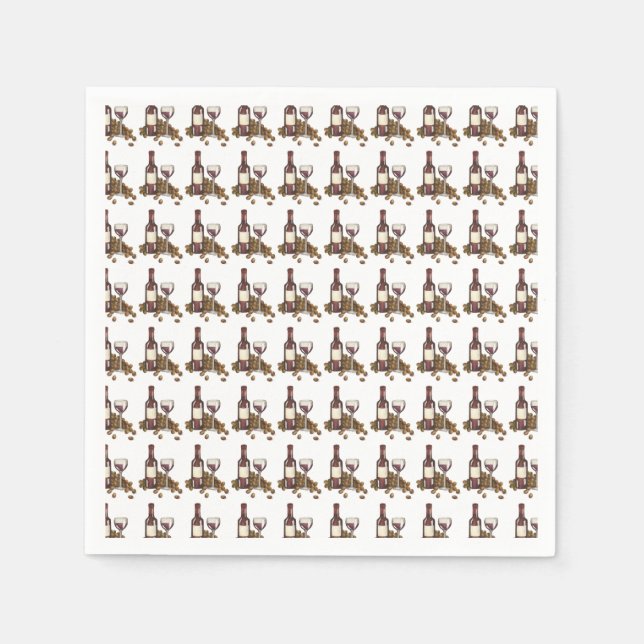 Winery Glass Bottle Red Wine Tasting Vineyard Napkins (Front)