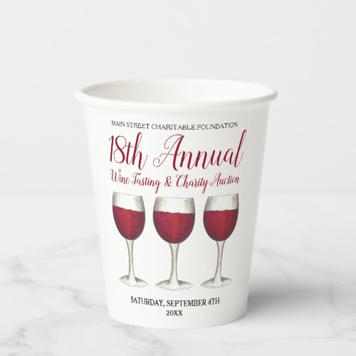 Winery Glass Bottle Red Wine Tasting Vineyard Paper Cups