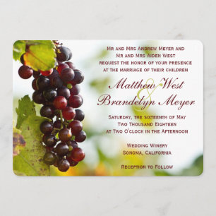 Winery Grapes Vineyard Wedding Invitations