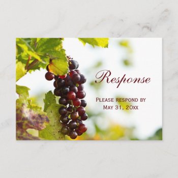 Winery Grapes Vineyard Wedding Rsvp Response Card by bridalwedding at Zazzle