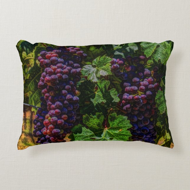 Winery Grapevine sunny tuscany vineyard grapes Decorative Pillow (Front)