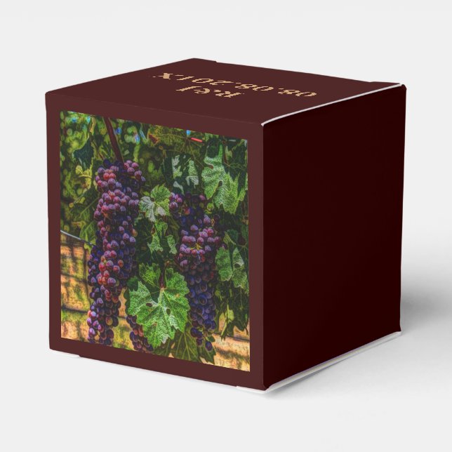 Winery Grapevine sunny tuscany vineyard grapes Favor Boxes (Back Side)