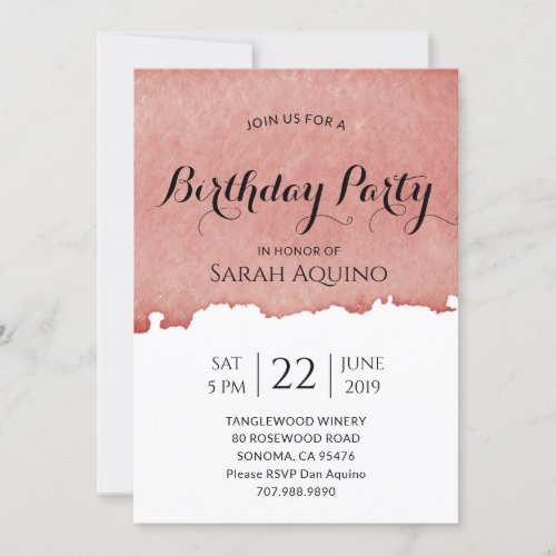 Winery Or Vineyard  Watercolor Birthday Invitation