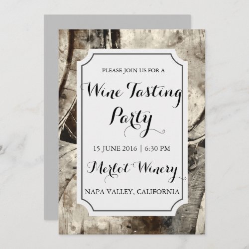 Winery or Vineyard Watercolor Wine Tasting Party Invitation