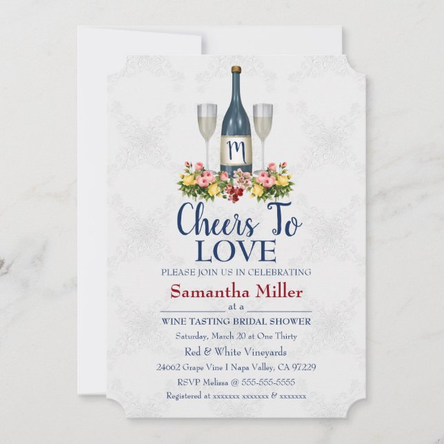 Winery Or Wine Bridal Shower Invitation (Front)